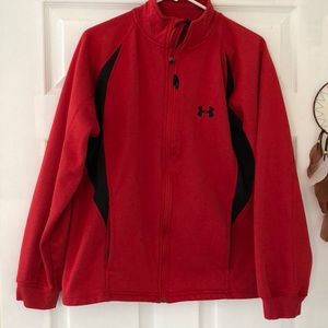 Men’s red Under Armour performance jacket.